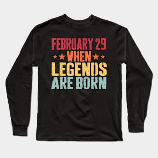 February 29 Birthday For Men & Women Cool leap year Long Sleeve T-Shirt